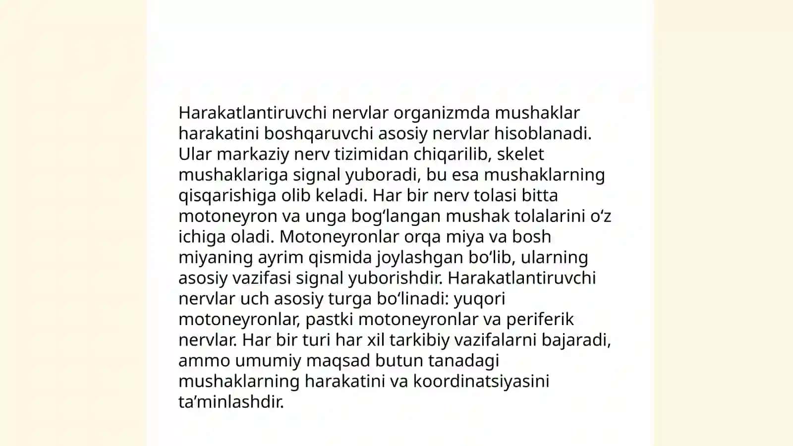 Nilufar Hakimjonova - Harakatlantiruvchi nervlar va aralash nervlar 4