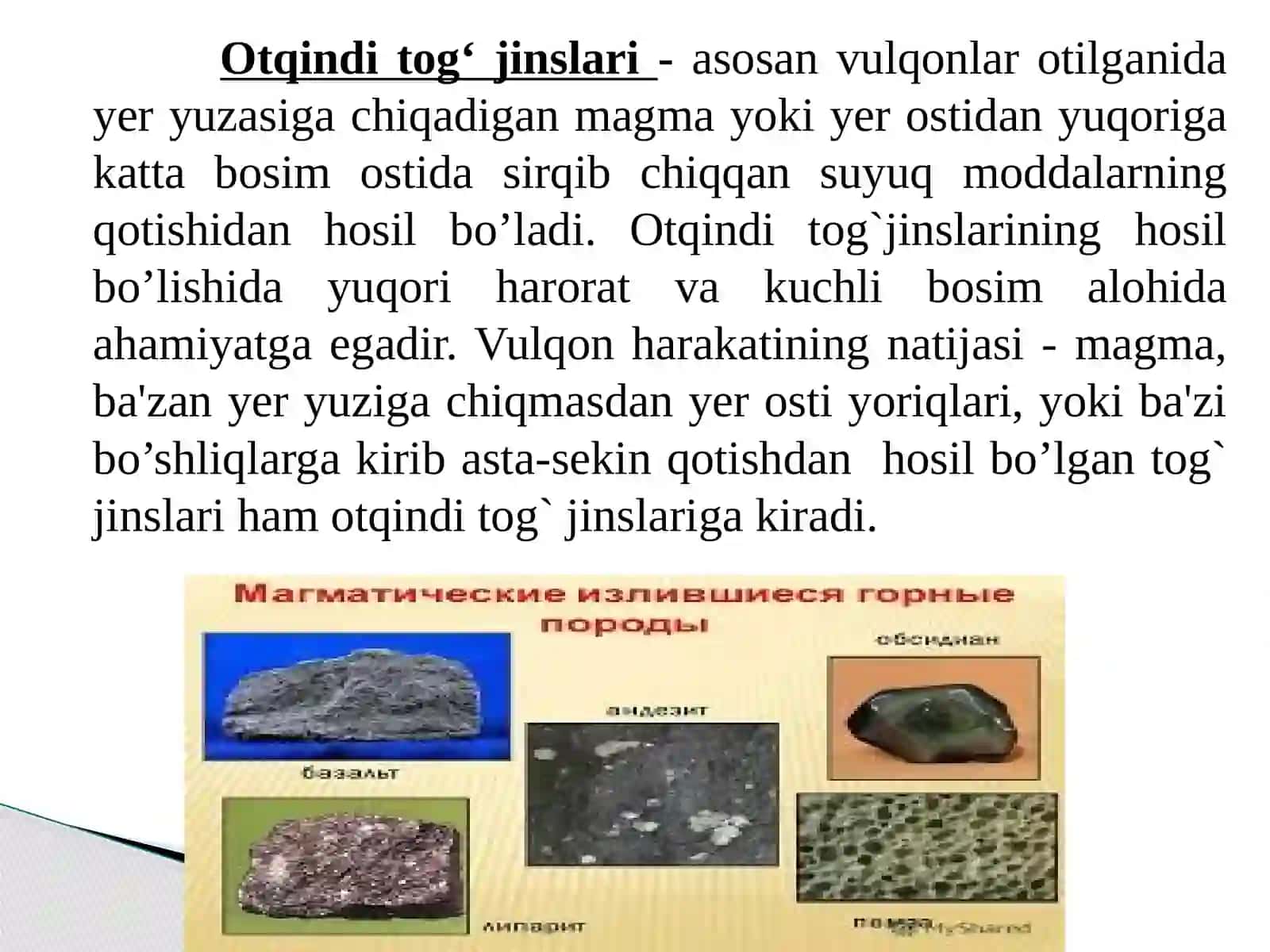 Tog‘ jinslarining tavsifi va asosiy xususiyatlari 4