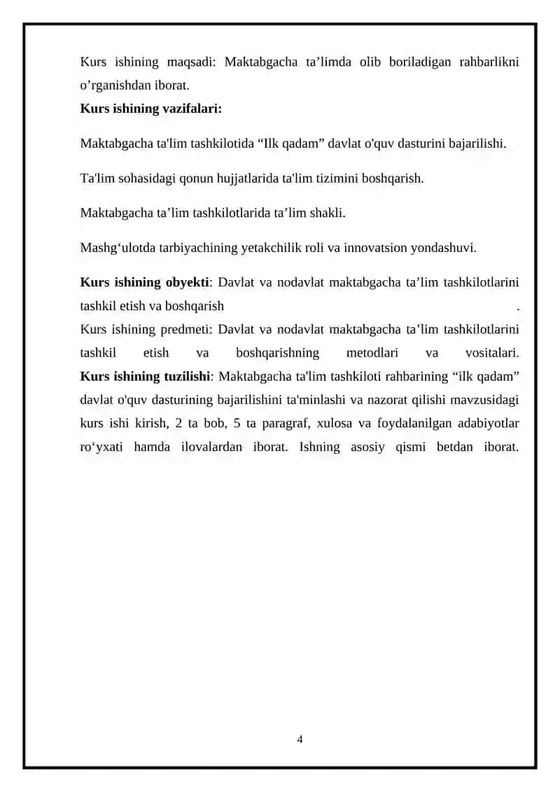 ILK QADAM DAVLAT OʻQUV DASTURI VA UNING MOHIYATI VA QOʻLLANILISHI 4