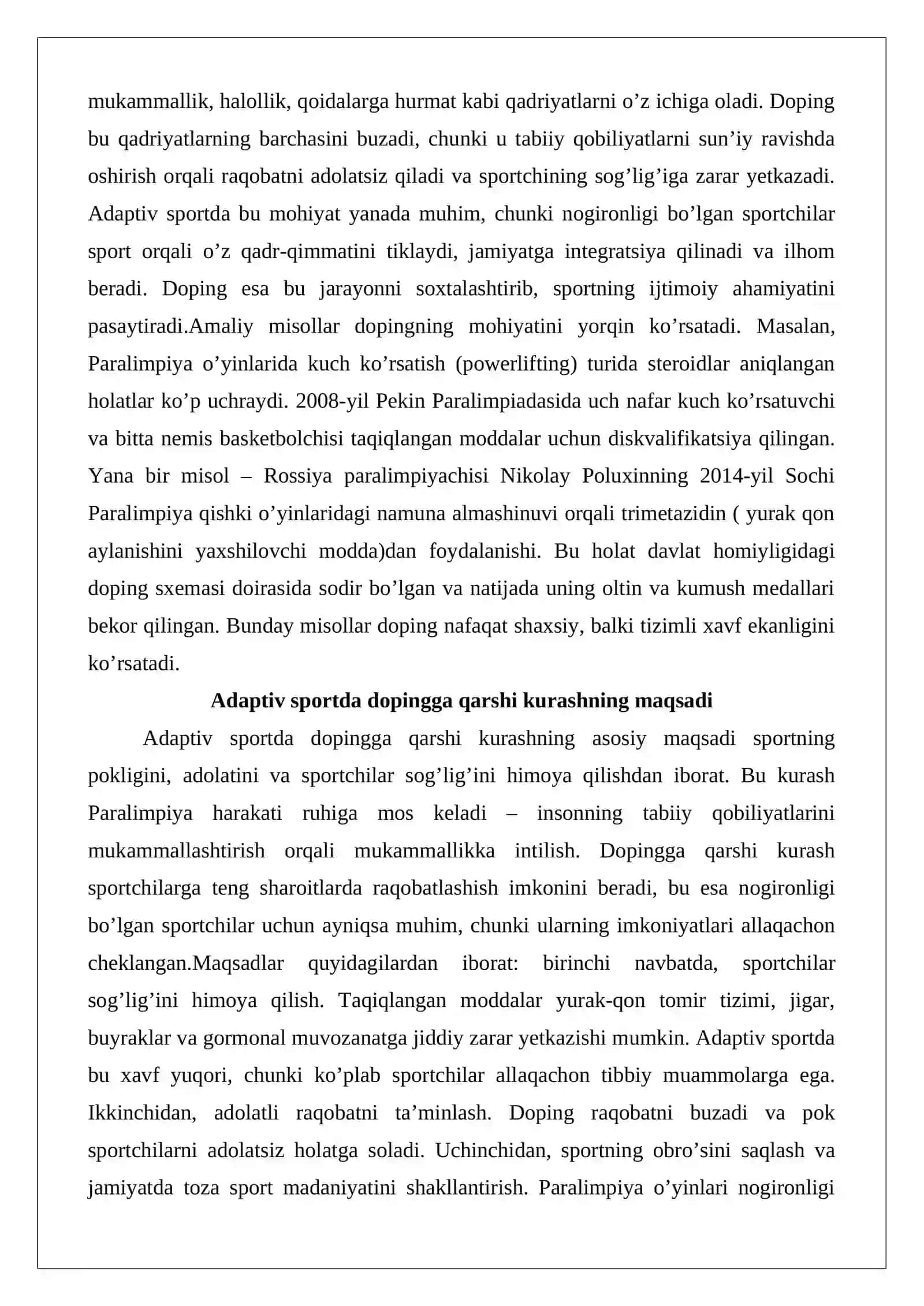 Adaptiv sportda doping nazorati 4