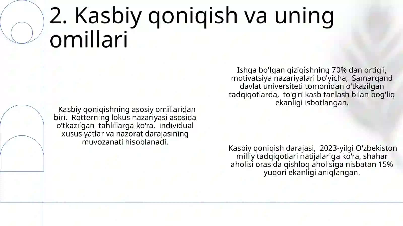 Kasb tanlashga doir psixologik tadqiqotlar 4
