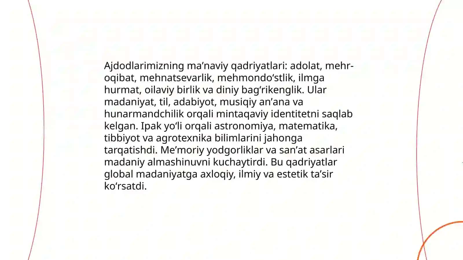 Ajdodlarimizning maʼnaviy qadryatlari-jahon svilizatsiyasi asoslaridan biri 4