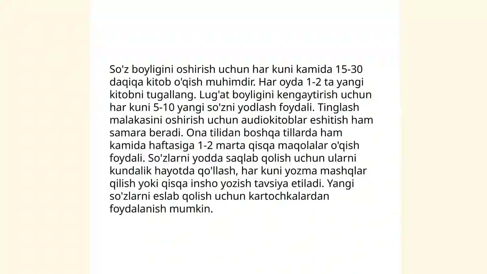 Ona tilidan sinfdan tashqari ishlar 4