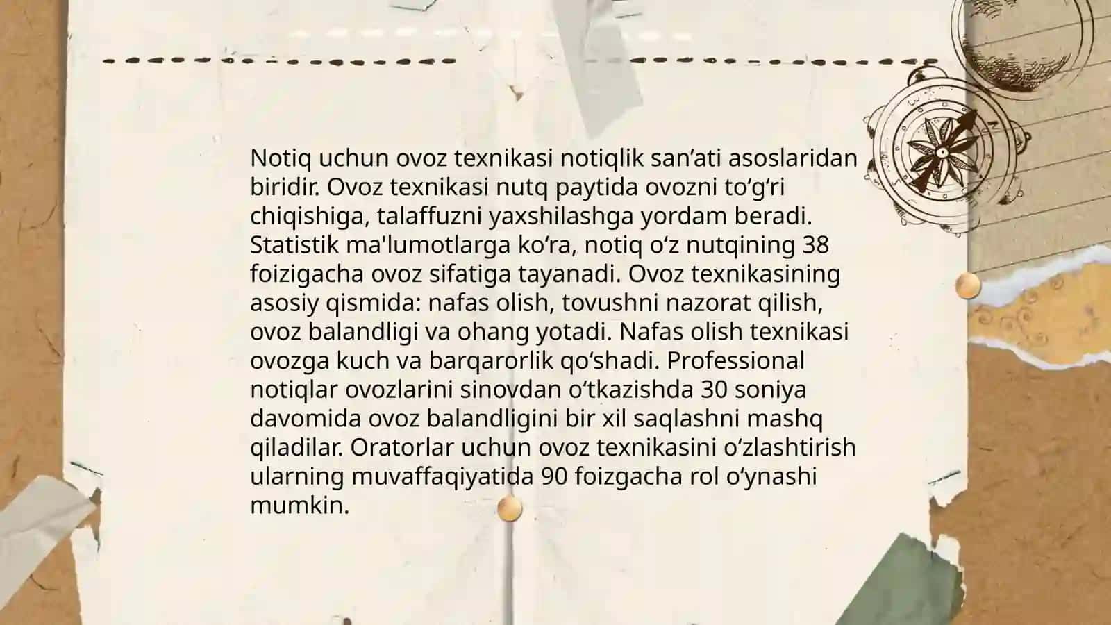 Nutq texnikasi va madaniyati. Oʻz oʻzini tarbiyalash 4