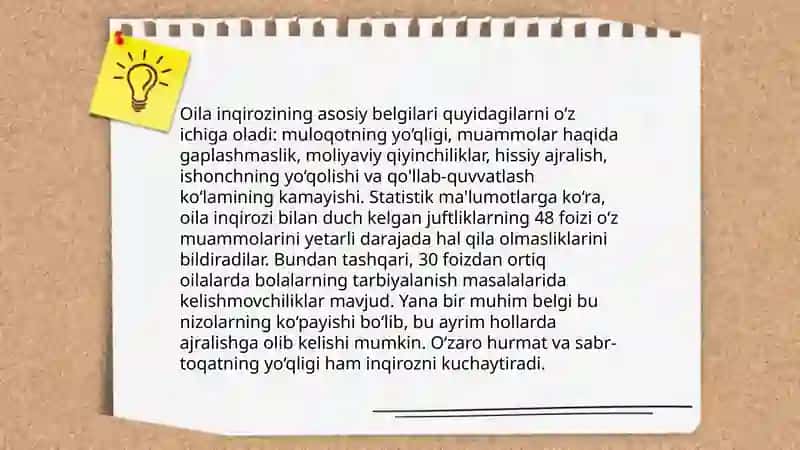 Oilaviy munosabatlarning buzilishi oila inqirozi va nikoh ajrimlari 4