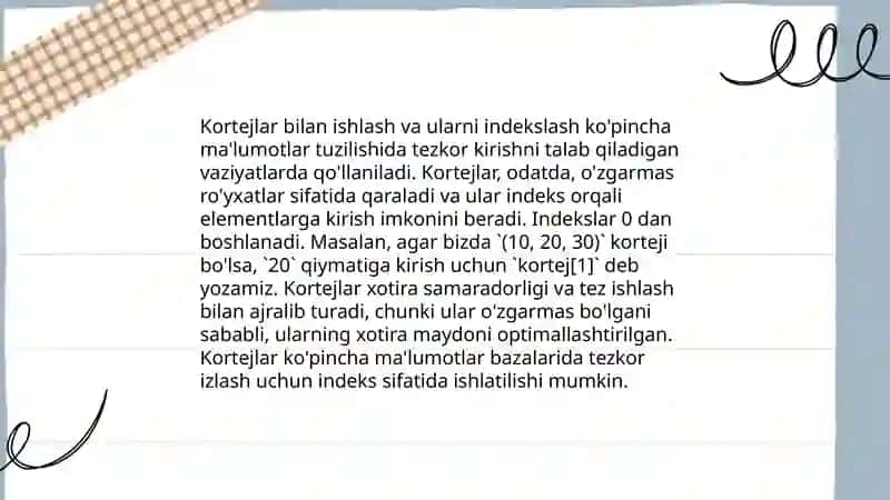 Python dasturlash tilida satrlar, kortejlar, lug'atlar, ro'yxatlar qatnashgan dasturlar 4