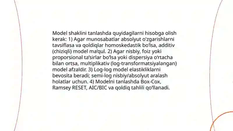 Additiv va multiplikativ ekonometrik modellarni tuzish 4