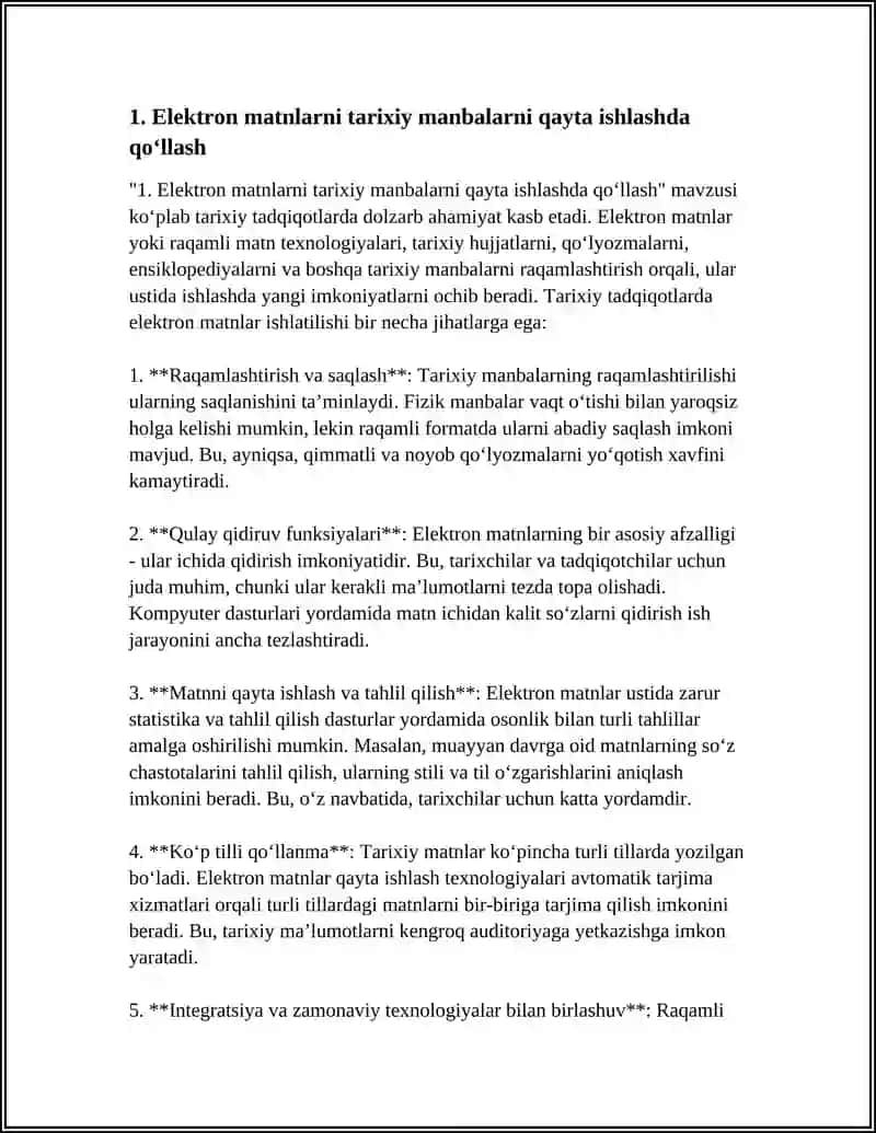 TARIXIY TADQIQOTLARDA ELEKTRON MATNNING OʻRNI HAMDA TARIX TALIMIDA ELEKTRON TAQDIMOTNING AHAMIYATI 4