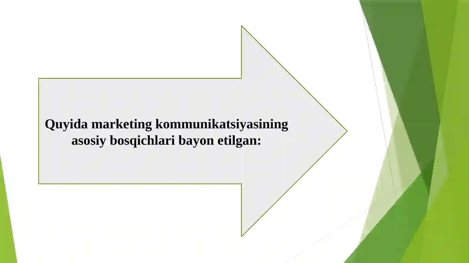 Marketing kommunikatsiyasi va uning asosiy bosqichlariReja 4