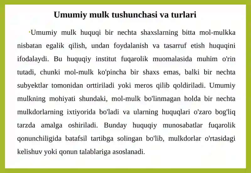 Umumiy mulkdan foydalanish 4