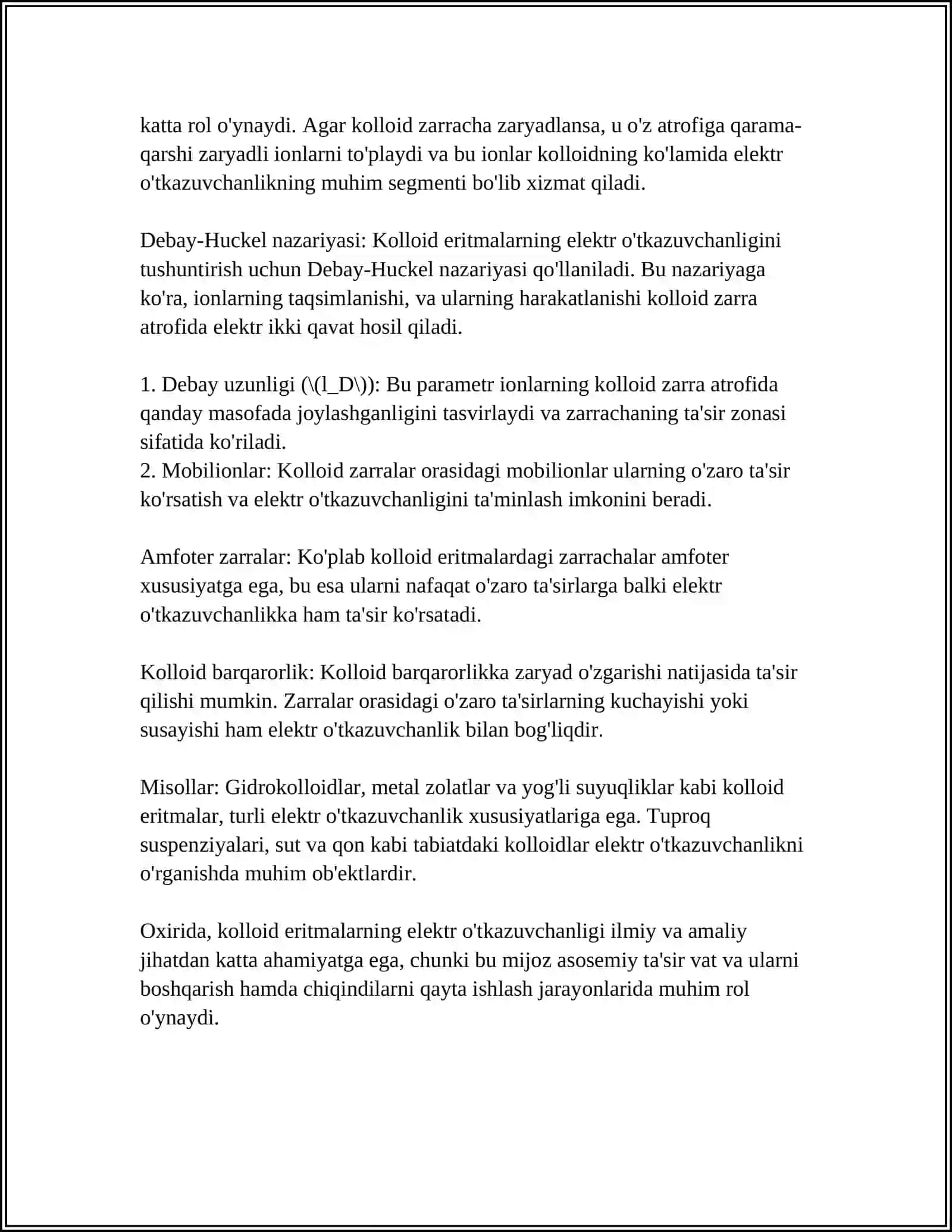 Kolliod eritmalarning elektr o'tkazuvchanligi asoslari 4