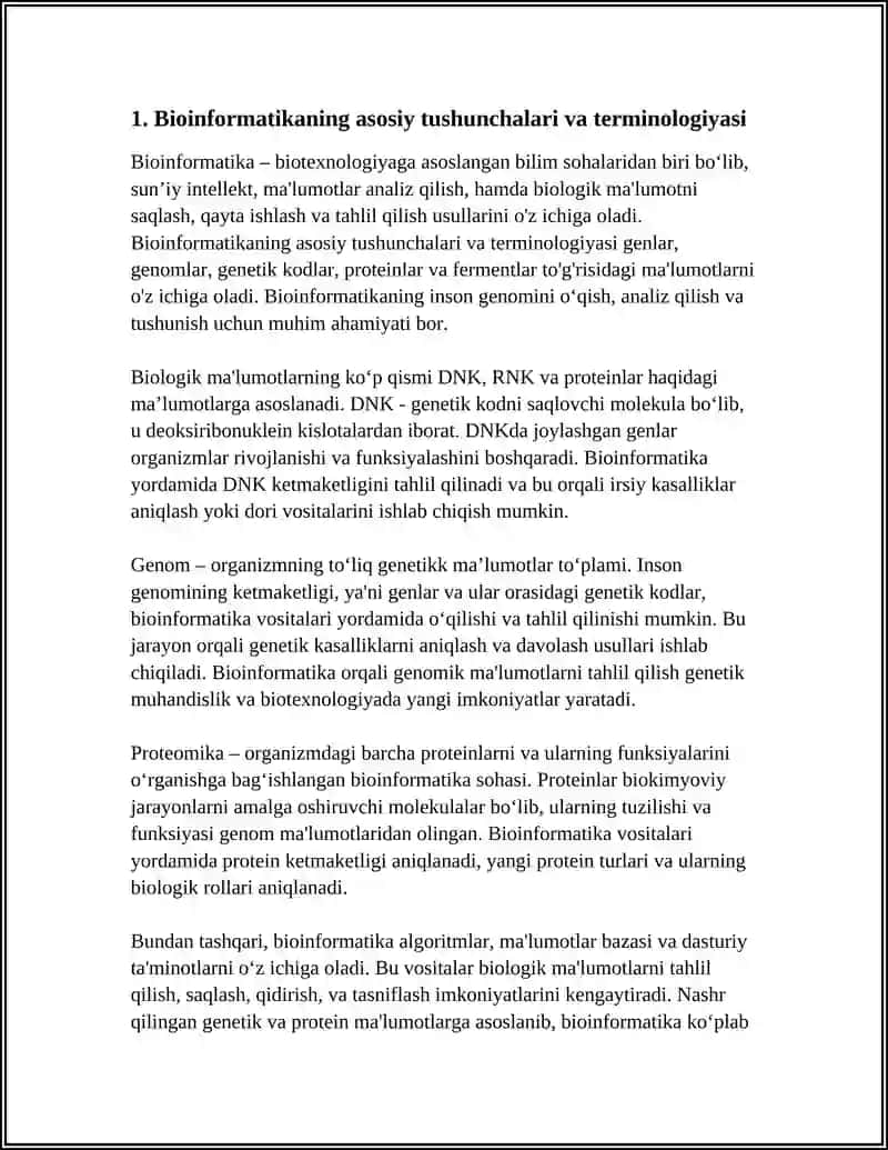 BIOINFORMATIKA ASOSLARI VA ULARNING BIOTEXNOLOGIYADAGI AHAMIYATI 4
