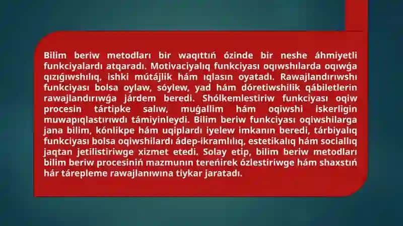 Bilim beriw metodları 4