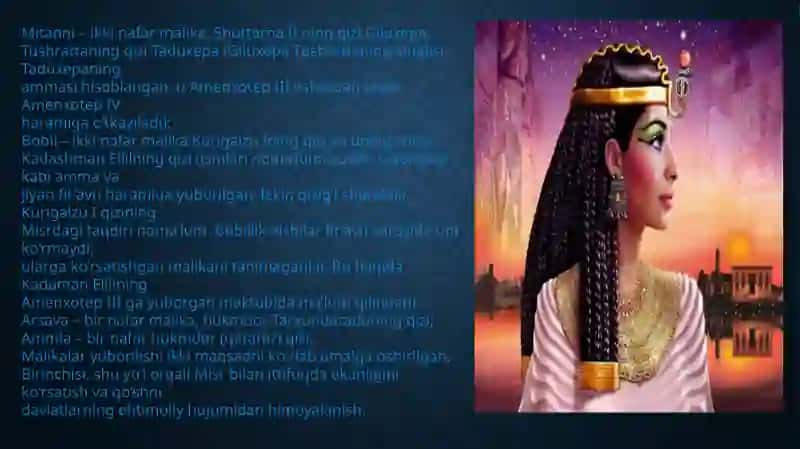 Qadimgi MISR DIPLOMATIYASIDA SULOLAVIY NIKOHLAR 4