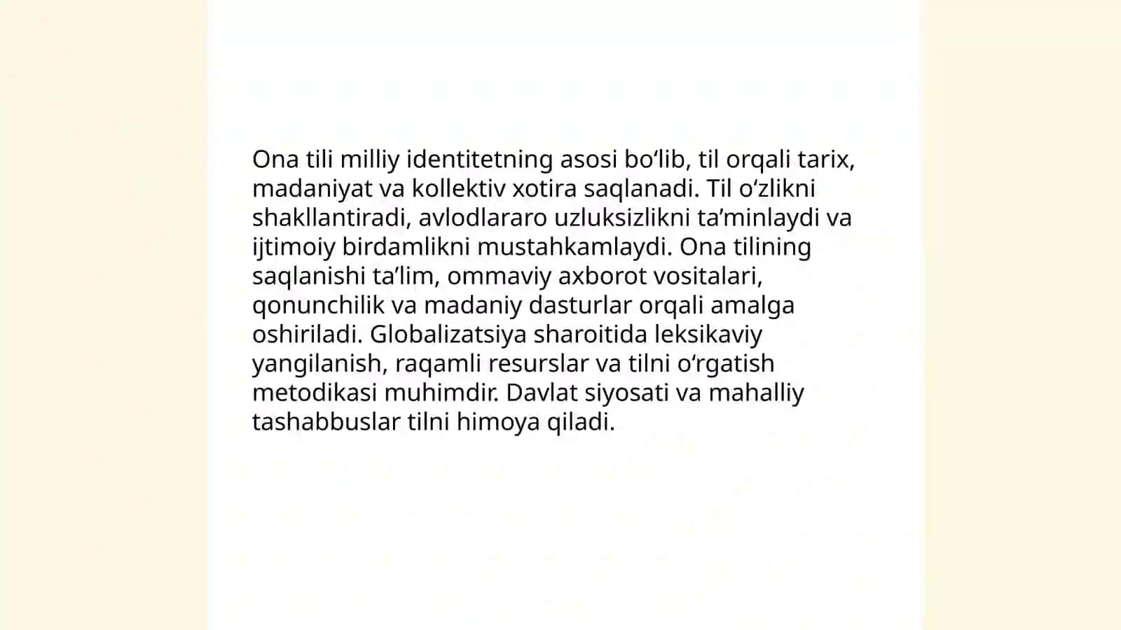 Til millatning faxri va omonati 4