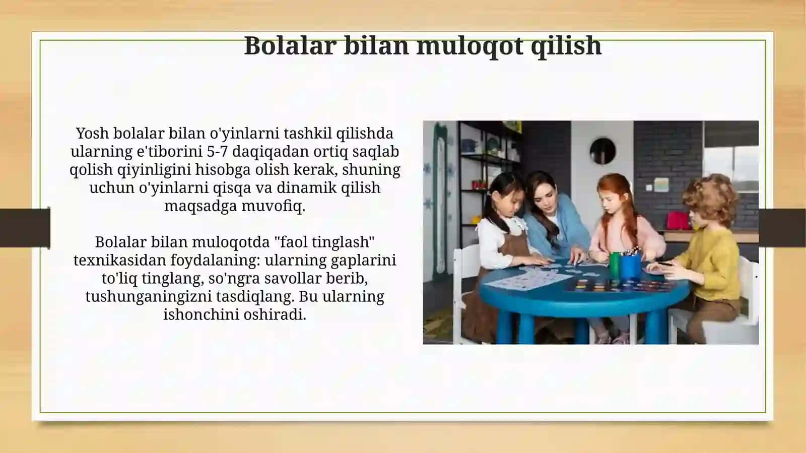 Yoshidagi bolalarga mos ôyinlarni tashkil qilib ôtkazish 4