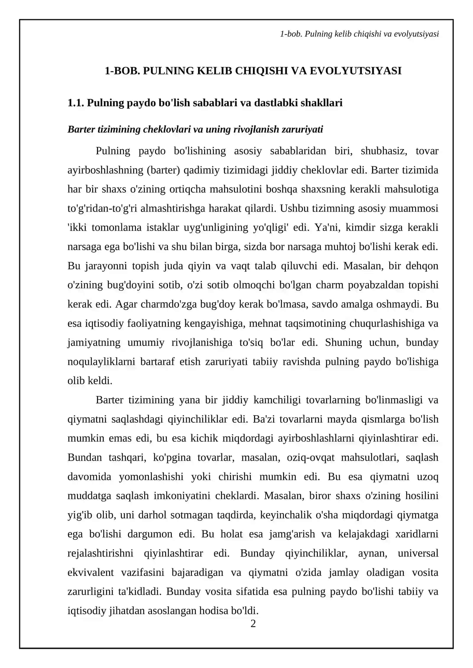 Pulning kelib chiqishi mazmuni. Hozirgi zamon pulining tabiati va mazmuni 4
