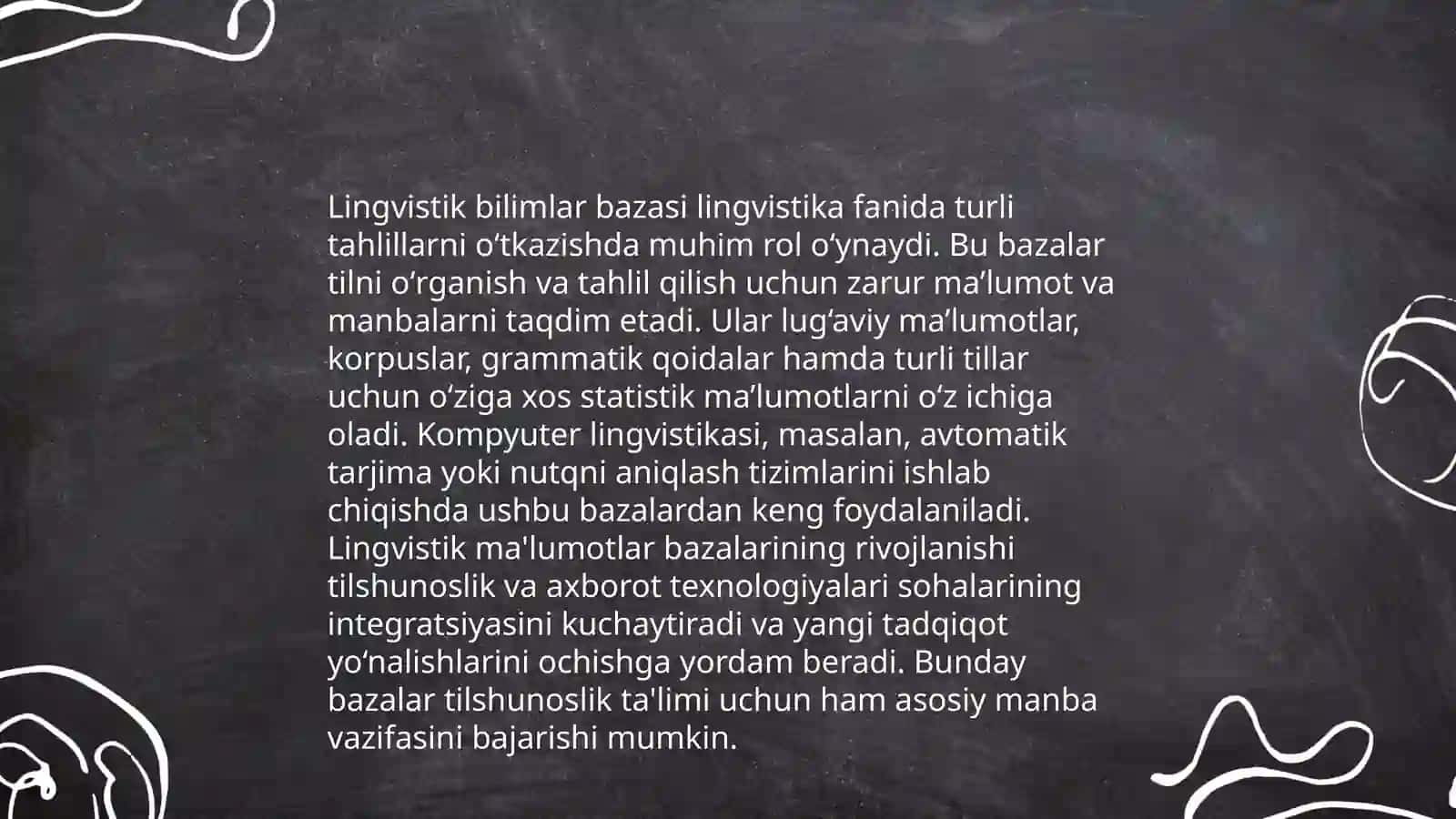 Formallashtirish tamoyillari va lingvistik bilimlar bazasidan foydalanish 4