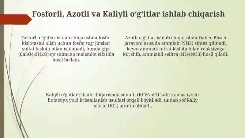 Minralo‘g‘itlar ishlab chiqarish texnalogiyasi 4