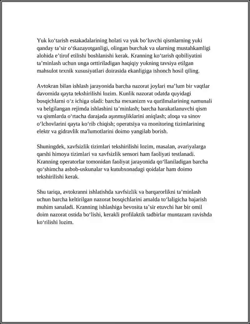 AVTOKRAN ISHLAGANDA TURG’UNLIKNI TA’MINLASH 4