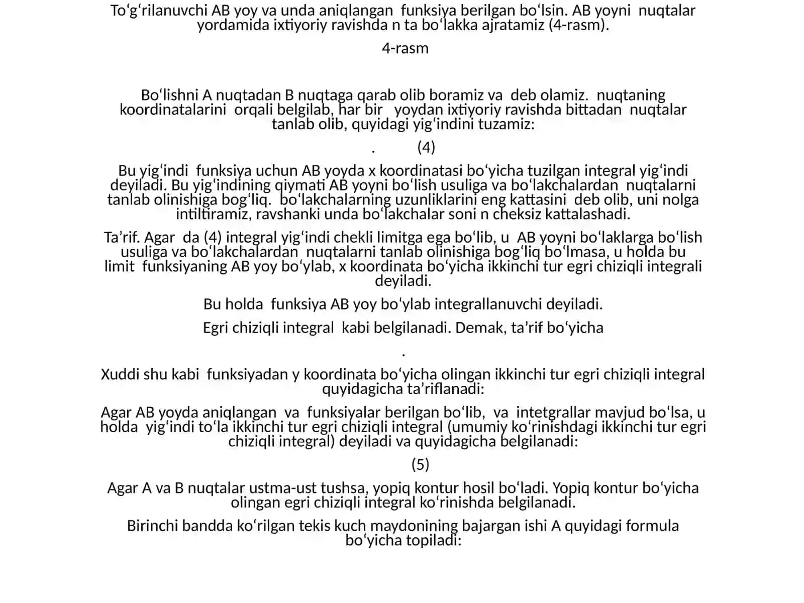 Egri chiziqli integrallar 4