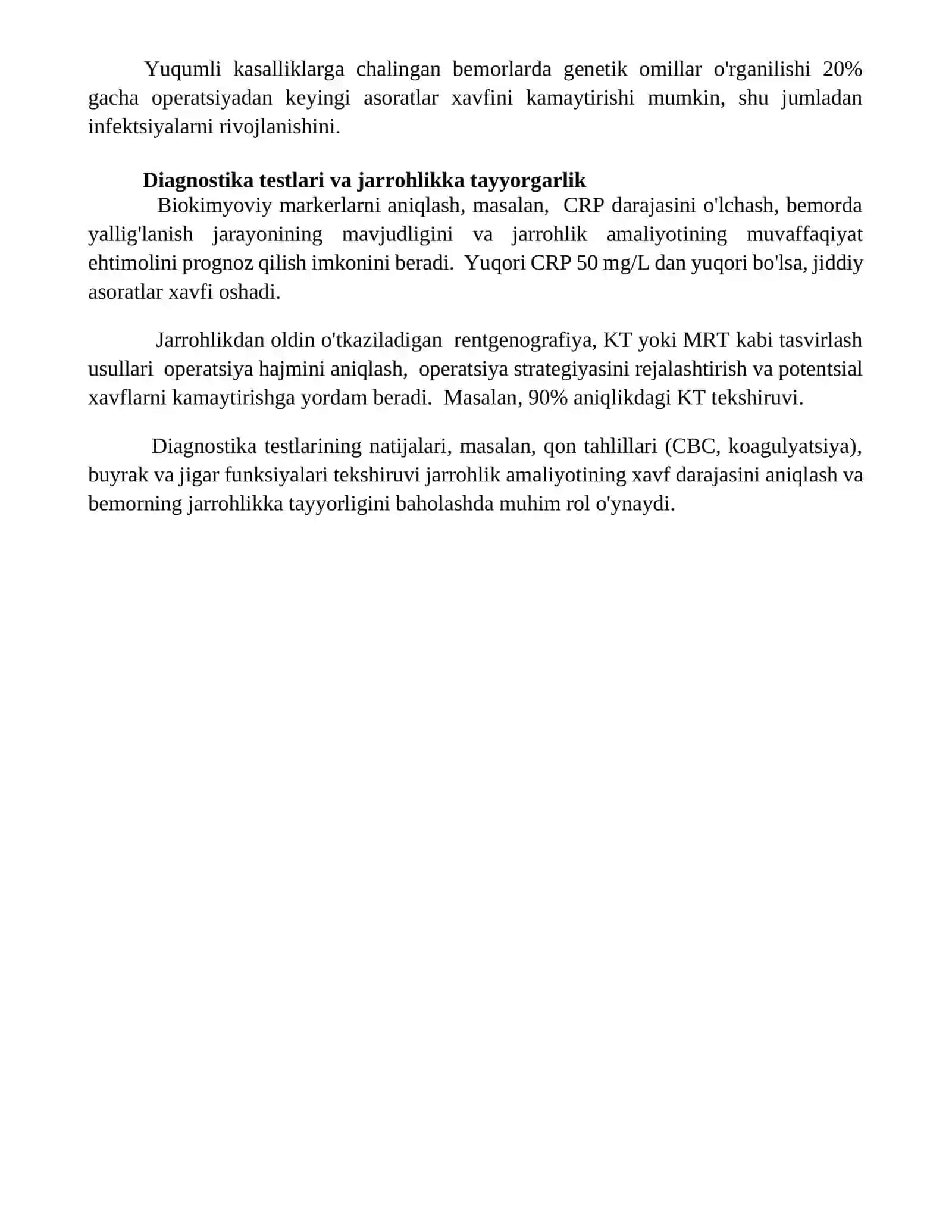 Biogenetika va diantalogiya asoslarini xirurgik bemorlarni qabul qilishda qo'lashning ahamiyati 4
