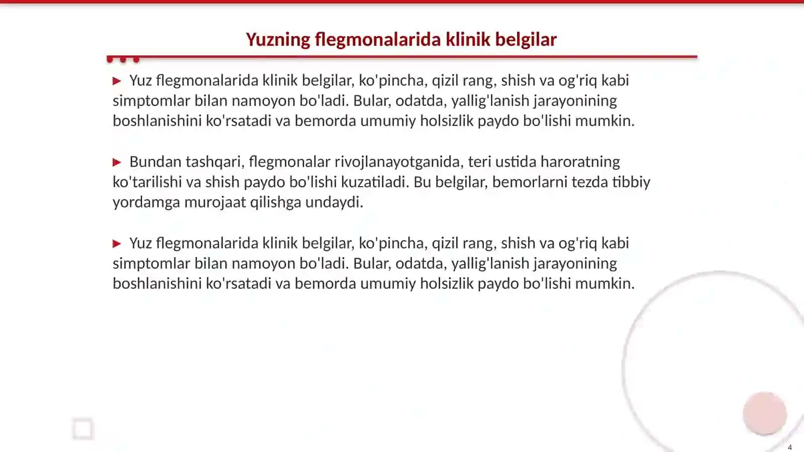 Yuzning yuza flegmonalarining ochish hamda drenejlashning klinik anatomik asoslari 4