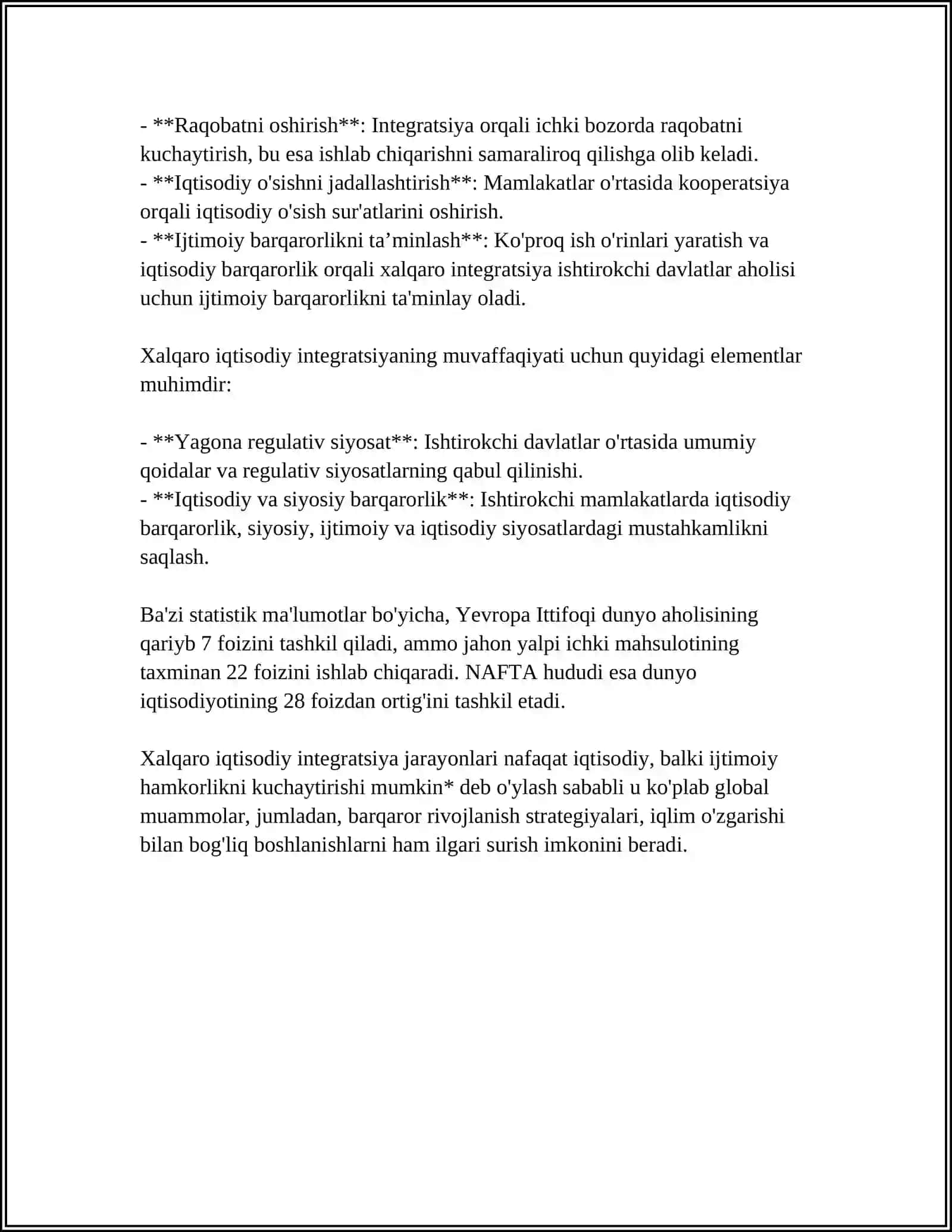 XALQARO IQTISODIY INTEGRATSIYASINING MAZMUNI VA MOHIYATI 4