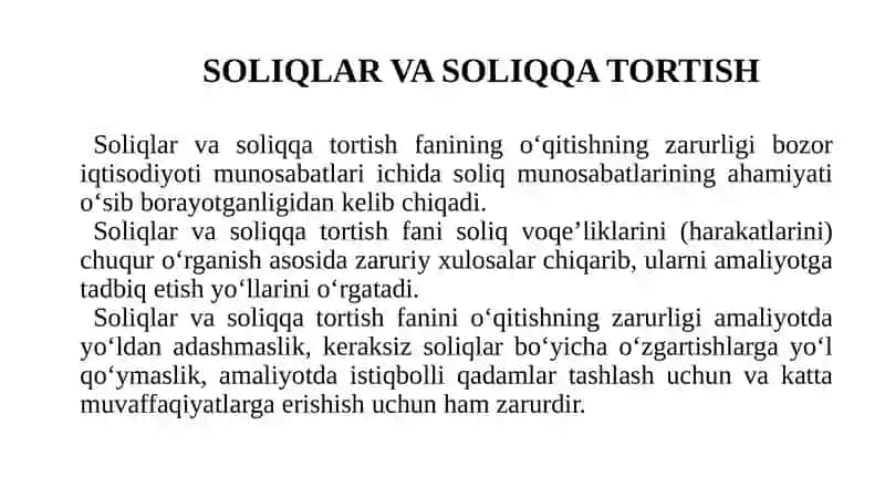 Soliqlar va soliqqa tortish 4