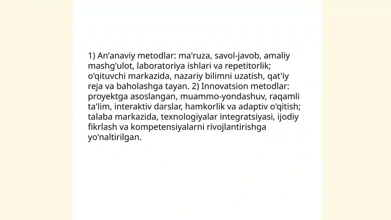 Taʼlim metodlarining tasniflanishi 4