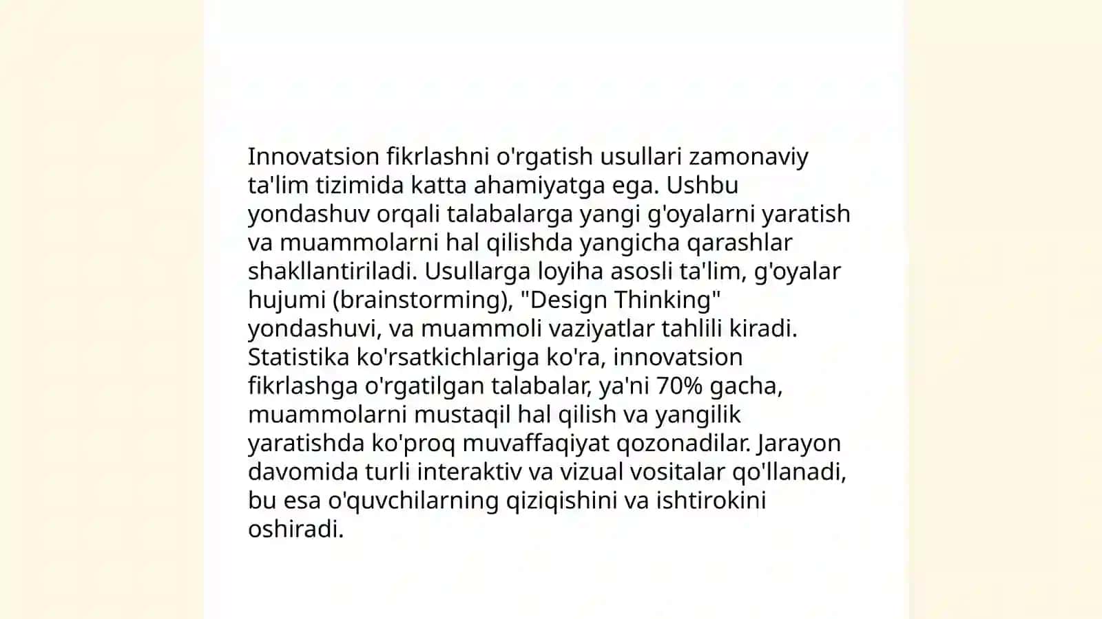 Bo'lajak mutaxassislarda kreativlikni shakllantirish yo'nalishlari 4