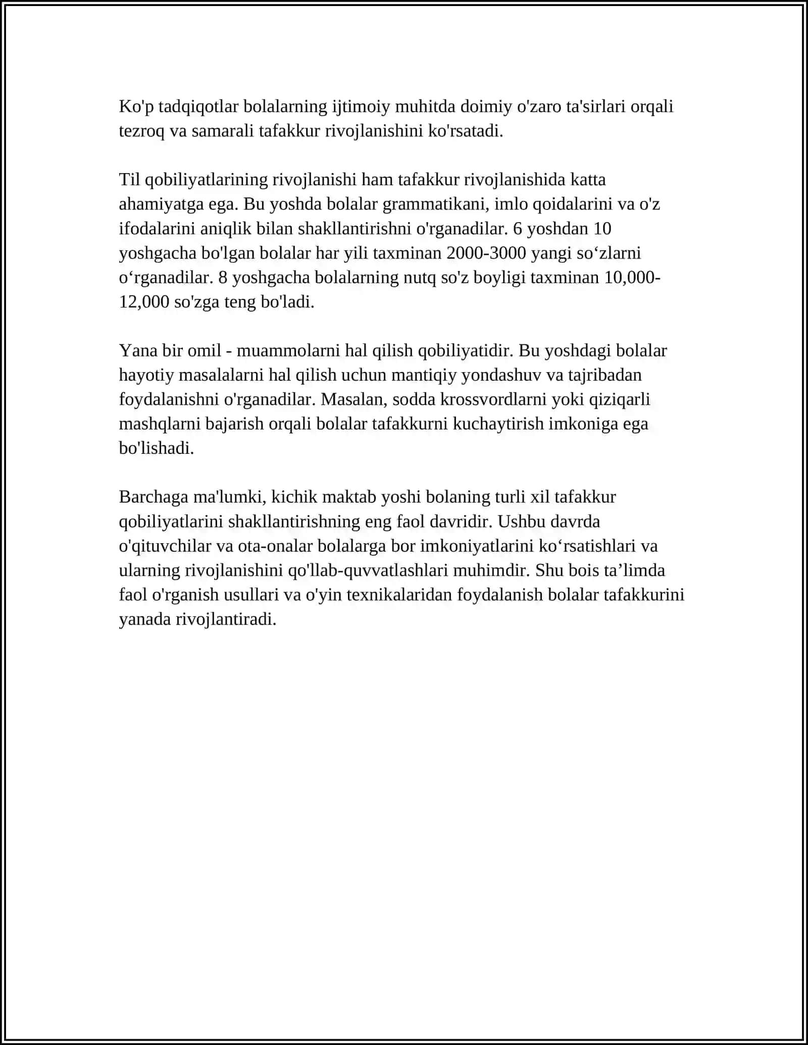 KICHIK MAKTAB YOSHIDAGI BOLALARNING PSIXIK RIVOJLANISH XUSUSIYATLARI 4