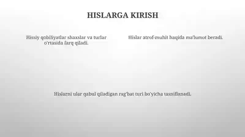Sezgilar klassifikatsiyasi va sezgilarning oʻzgaruvchanligi 4