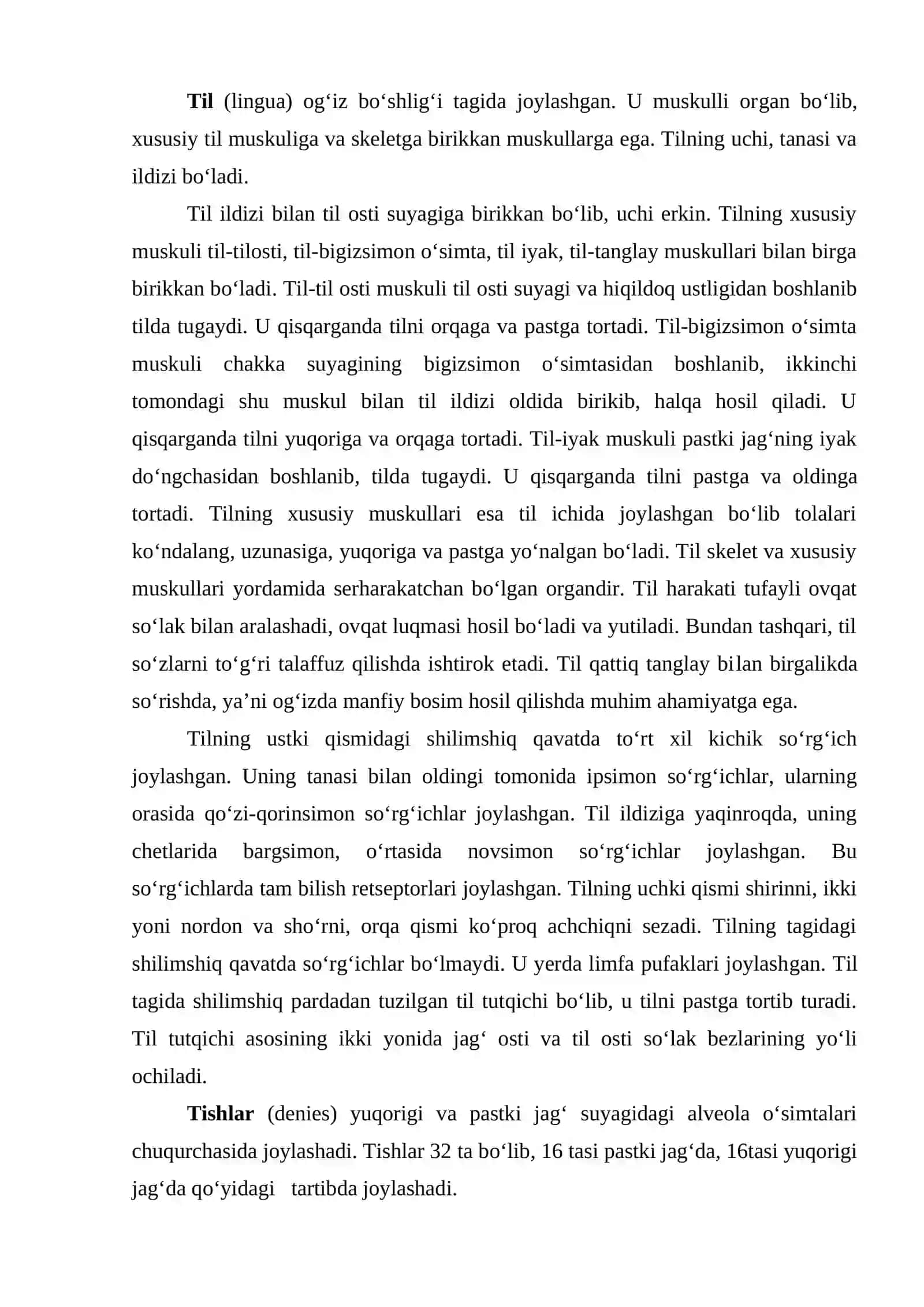 6-MA’RUZA OVQAT HAZM QILISH SISTEMASI. OG’IZ BO’SHLIG’I, HALQUM VA QIZILO’NGACHNING TUZILISHI 4