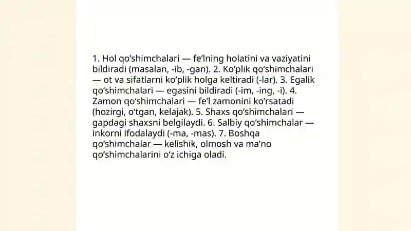 Asos va qoʻshimchalar imlosi 4