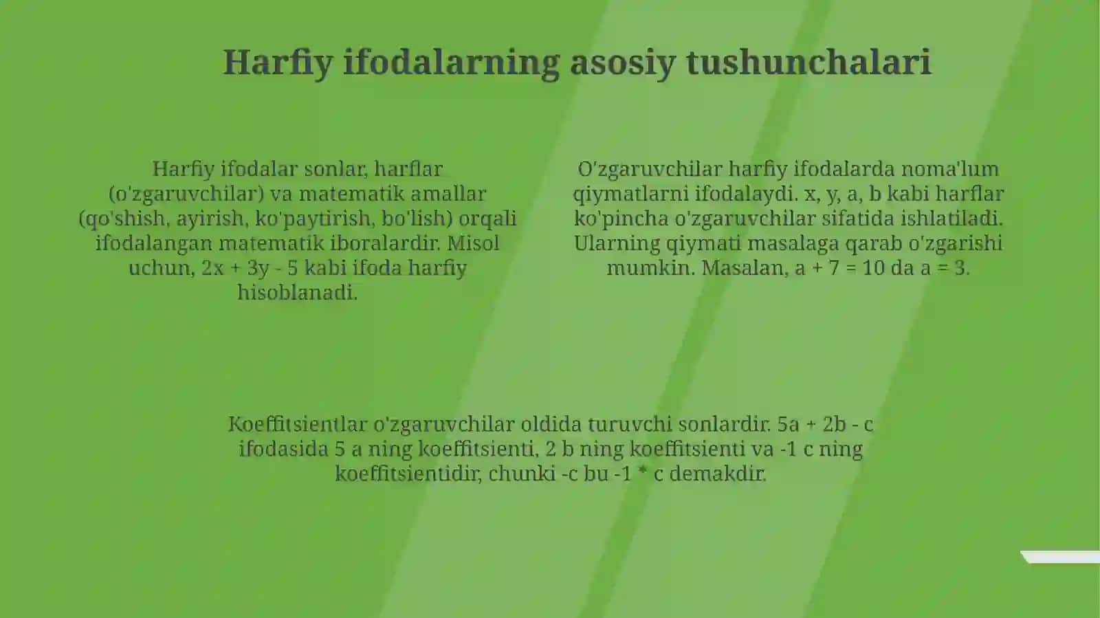 Harfiy ifodalar mavzusi 4