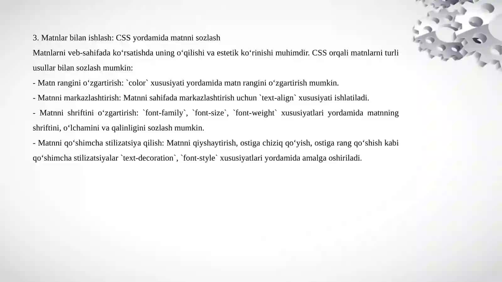 Veb-sahifa foni va matnlar bilan ishlash 4