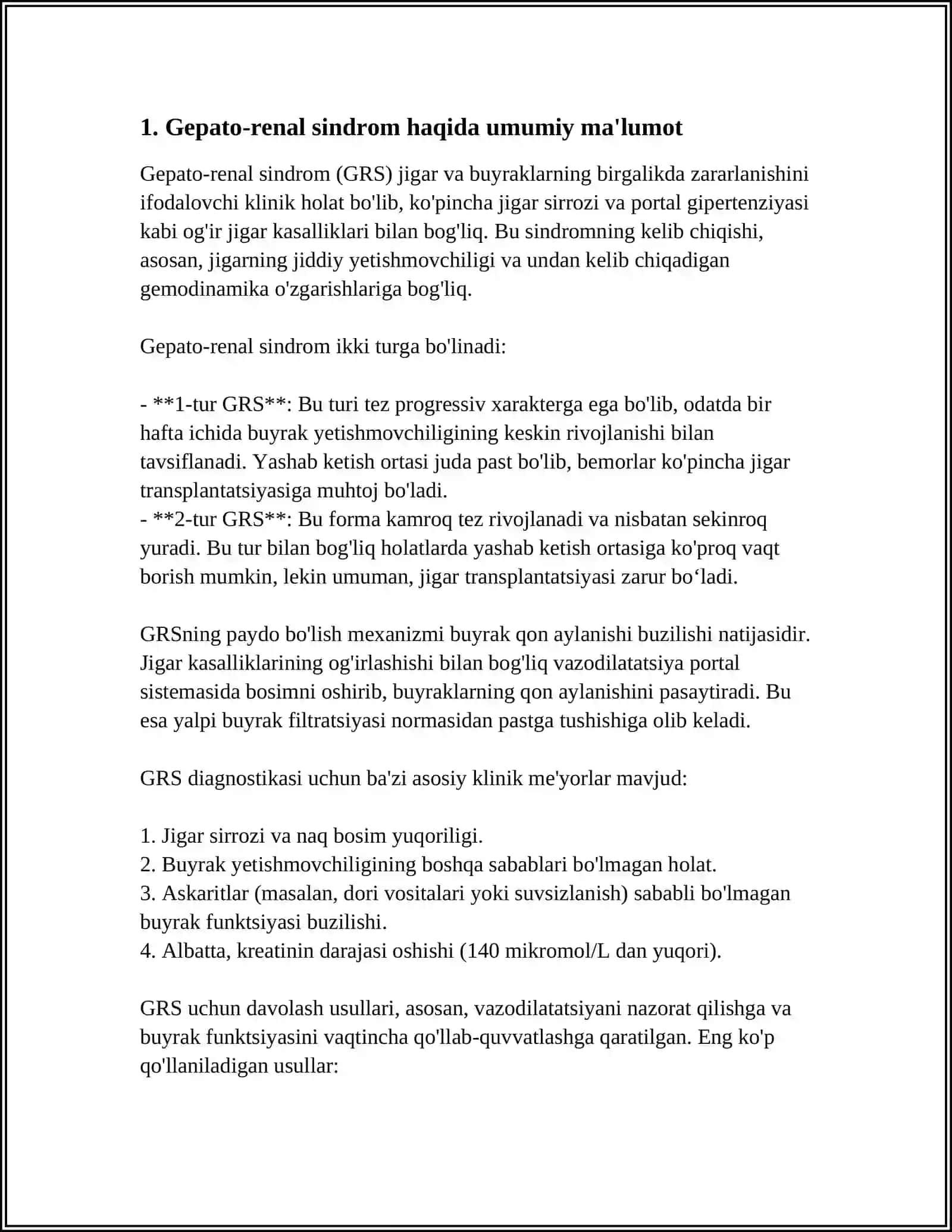 GEPATO-RENAL SINDROM.BUYRAKDA TOSH HOSIL BO'LISHI SABABLARI VA MEXANIZMLARI.BUYRAK VA SIYDIK TOSH KASALLIKLARI - NEFROLITIAZ VA UROLITIAZ 4