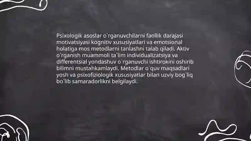 O`qitish metodlari nazariy asoslari, tasnifi, mazmun va mohiyati 4