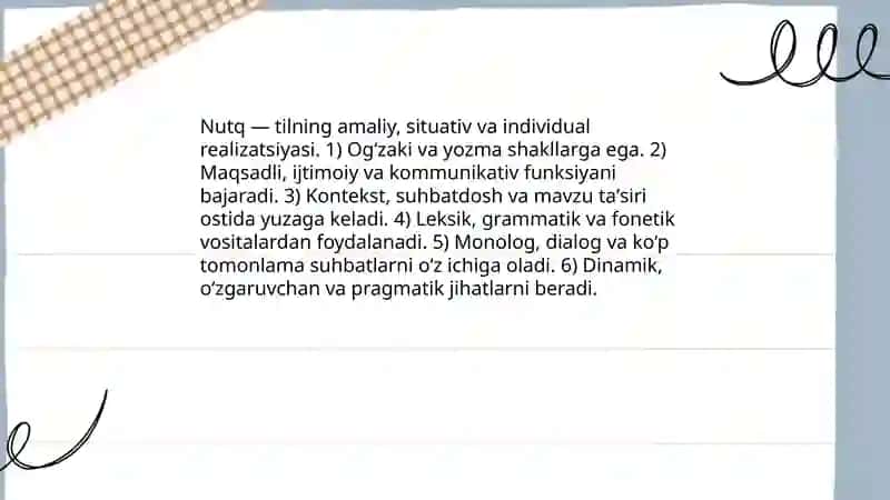 Til va nutq mavzusida prezentatsiya 4