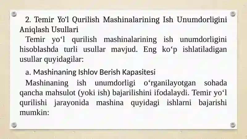 Qurilish mashinalarining ish unumdorligini aniqlash 4