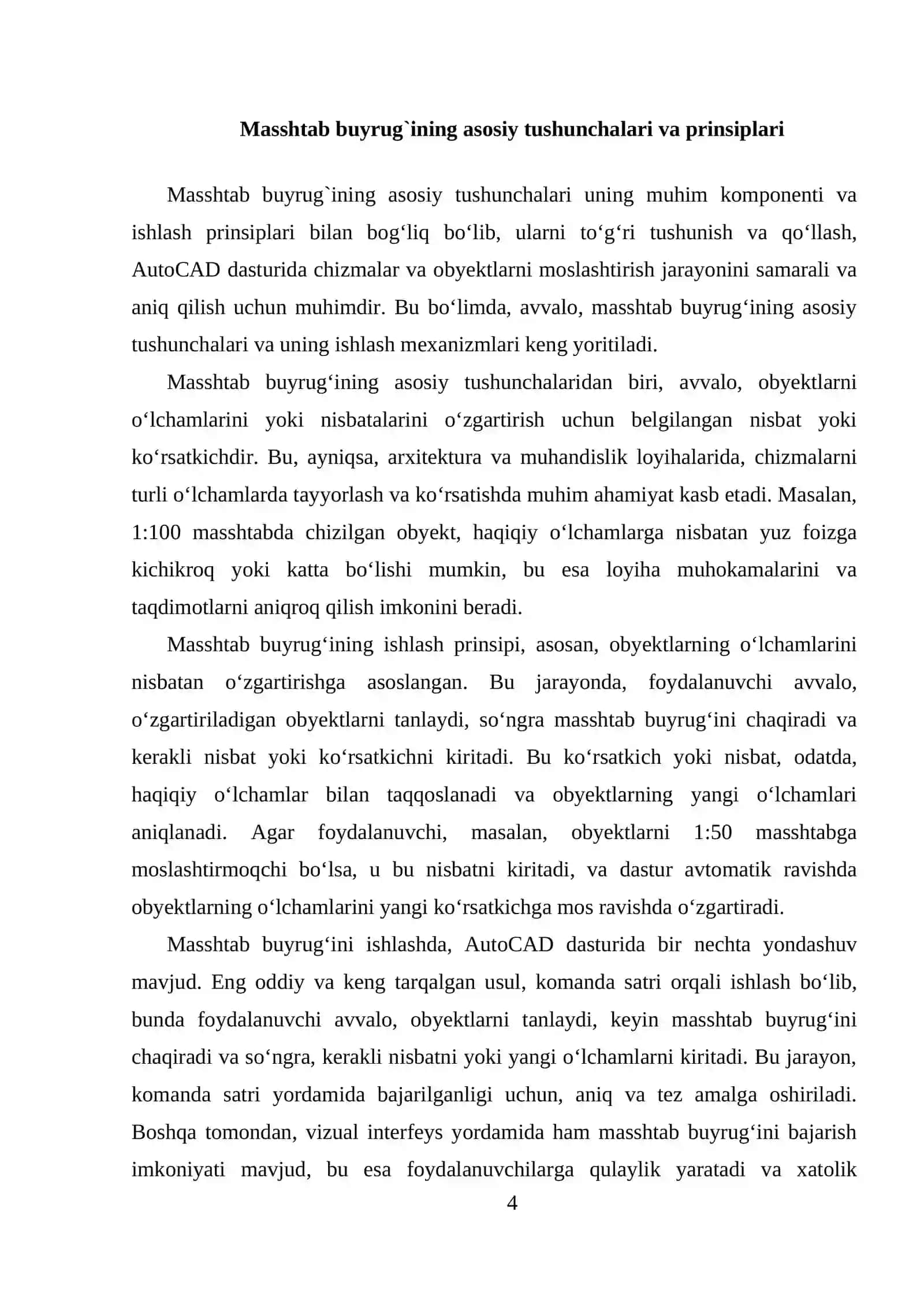 MASSHTAB BUYRUG`I VA UNDAN FOYDALANISH ALGARITMI 4