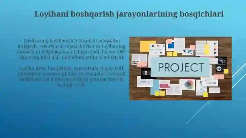 Loyiha jarayonlarini boshqarish 4