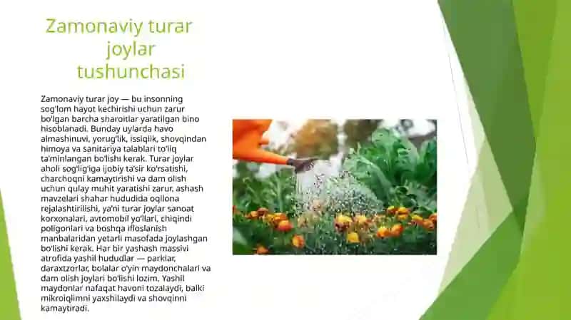 zamonaviy turar-joylarga qoʻyilgan gigiyenik talablar 4