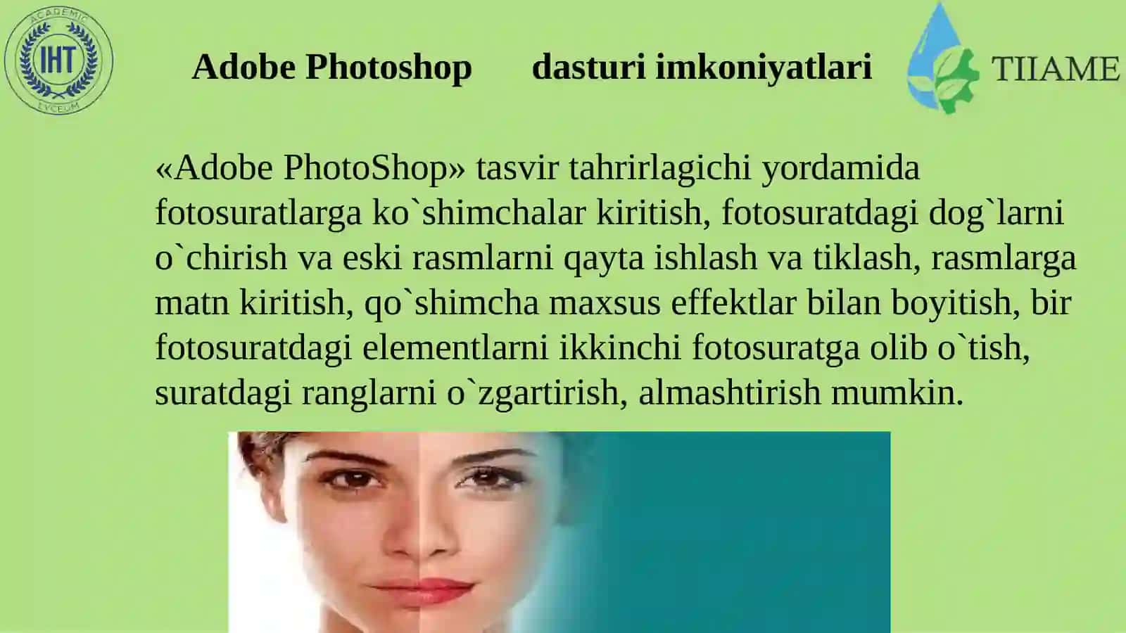 Adobe Photoshop rastrli grafik muharri va interfeysidan foydalanish 4