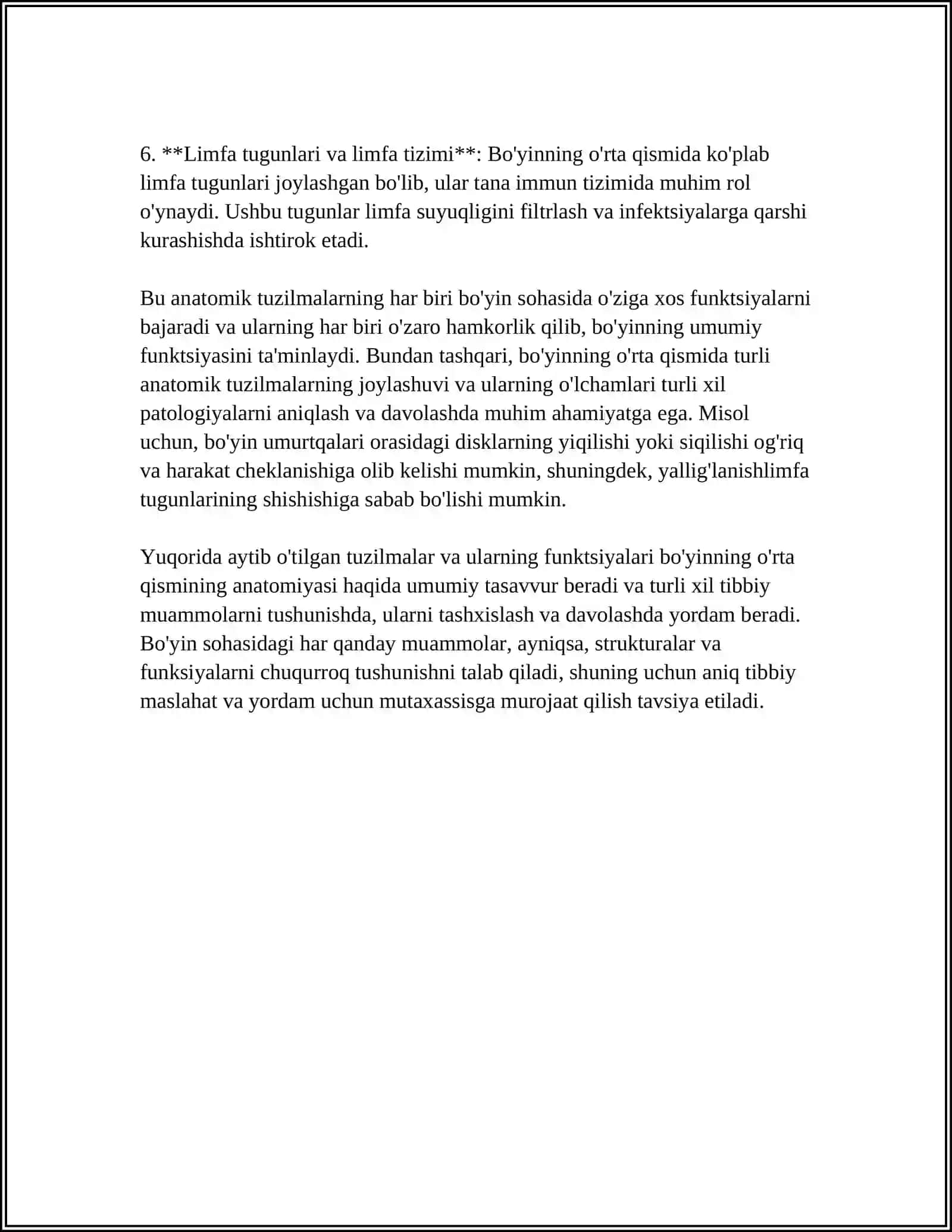 BO'YINNING O'RTA, YON OQMALARI VA KISTALARI 4