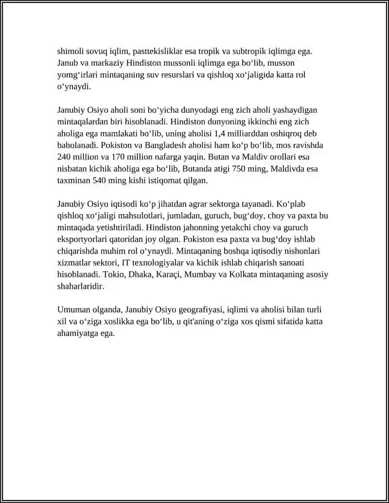 JANUBIY OSIYO DAVLATLAR GEOGRAFIYASI 4