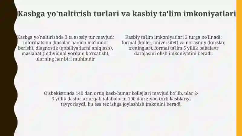 Kasb Tanlash Nazariyalari va Imkoniyatlari 4