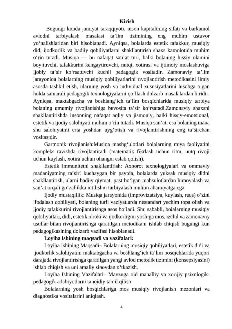 Bolalarning musiqiy qobiliyatlari, didi, estetika va ijodkorlikni rivojlantirish metodikasi loyiha ishi.docx 4