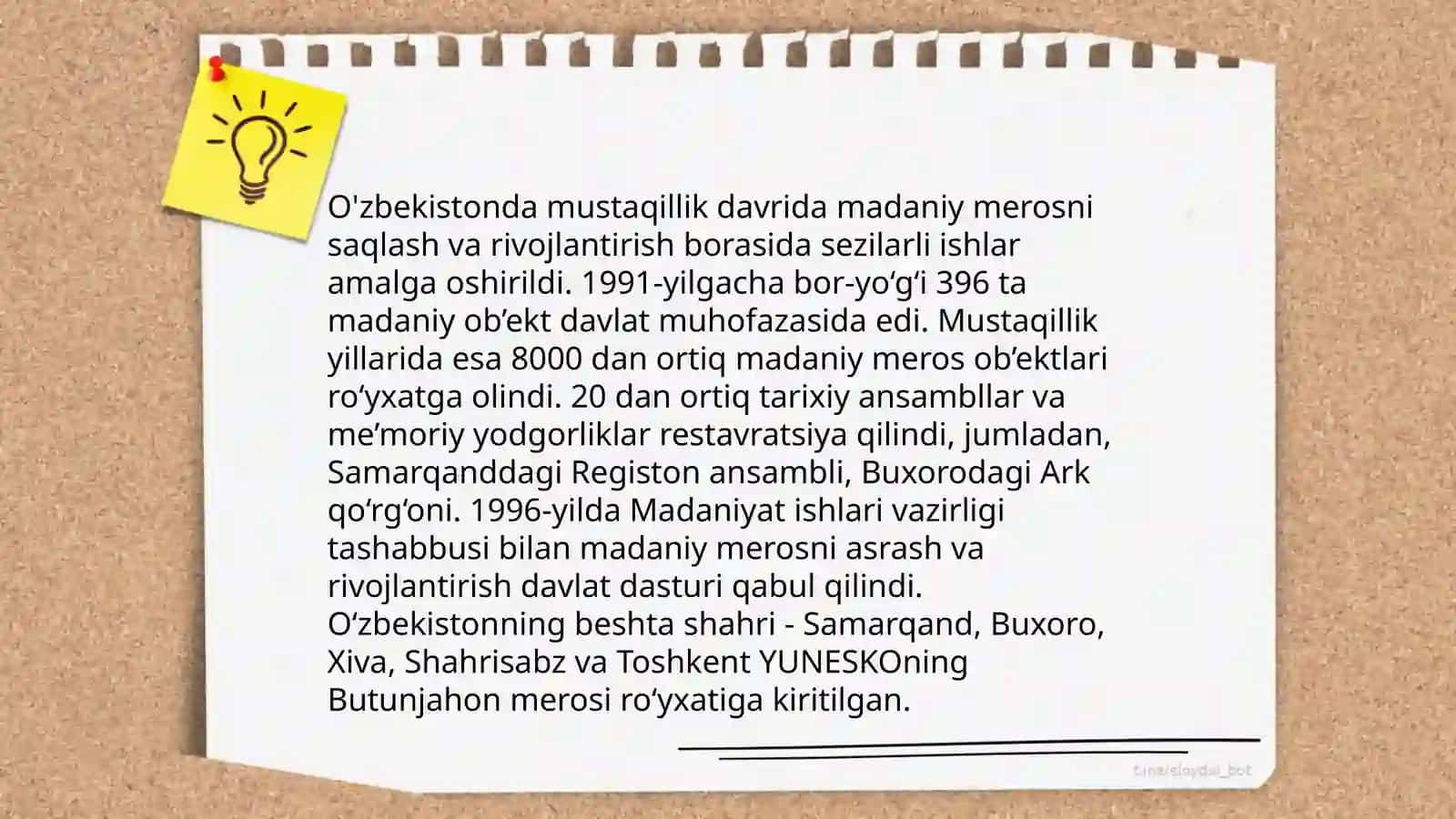 Mustaqillik yillarida O'zbekistondagi ma'naviy va madaniy taraqqiyot 4